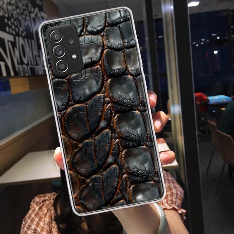 Crocodile Skin Phone Case for Samsung A54 A57 A37 A17 A14 A15 A12 A24 A34 A55 A35 A25 A52S A07 A05S A04S A22 A32 A72 Galaxy Note