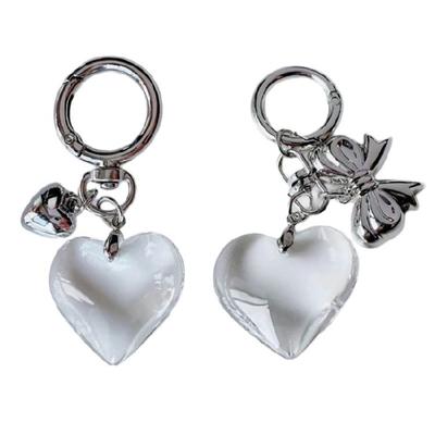 Elegant Heart Key Rings Bag Decoration Alloy Keychain Jewelry for Bag Car Key