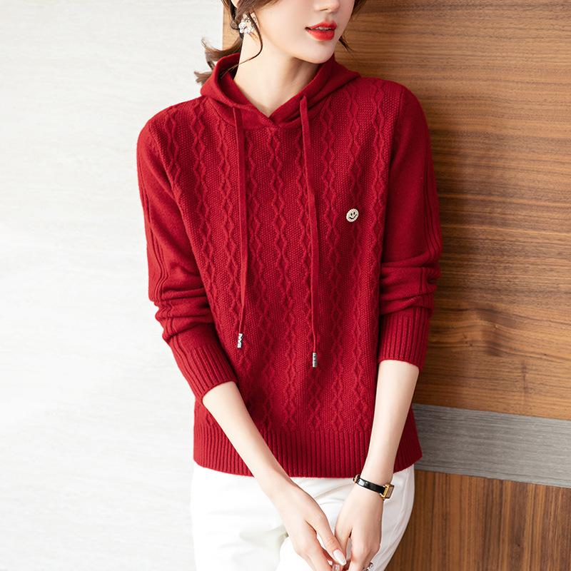 Hettegenser Dame høststrikket topp 2023 Ny damefrakk