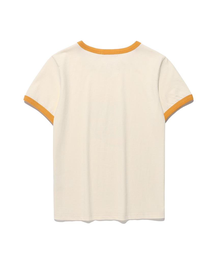 Kimseupeulesikoteunmakes At Kiss Ringer T-Shirt Cream