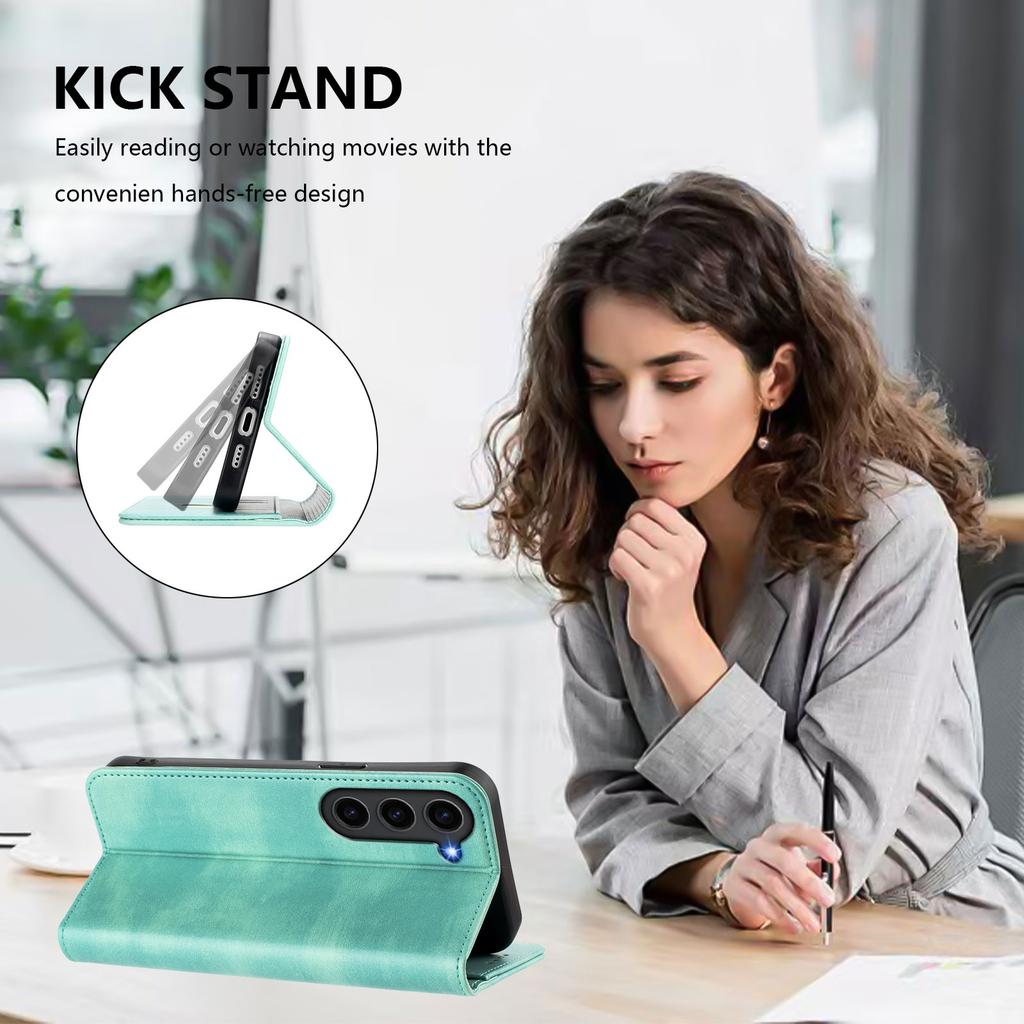 For Samsung Galaxy S23 Wallet Cases Retro Texture RFID Blocking Leather Phone Cover