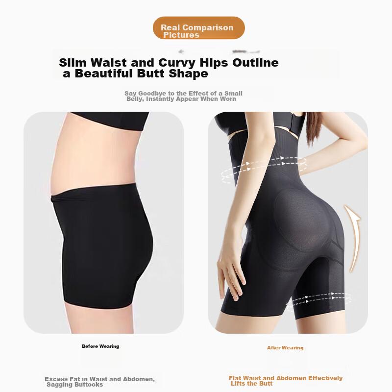 Tummy Control Shorts, Summer Strong Belly Slimming Ultra-Thin Shaping Pants, High-Waist Butt-Lifting Postpartum Recovery Body-Shaping Safety Shorts