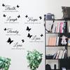 3D Butterfly Wall Stickers Self-adhesive Stickers Removable Inspiring Quotes PVC Wall Decals for Home TV Sofa Background Decor
