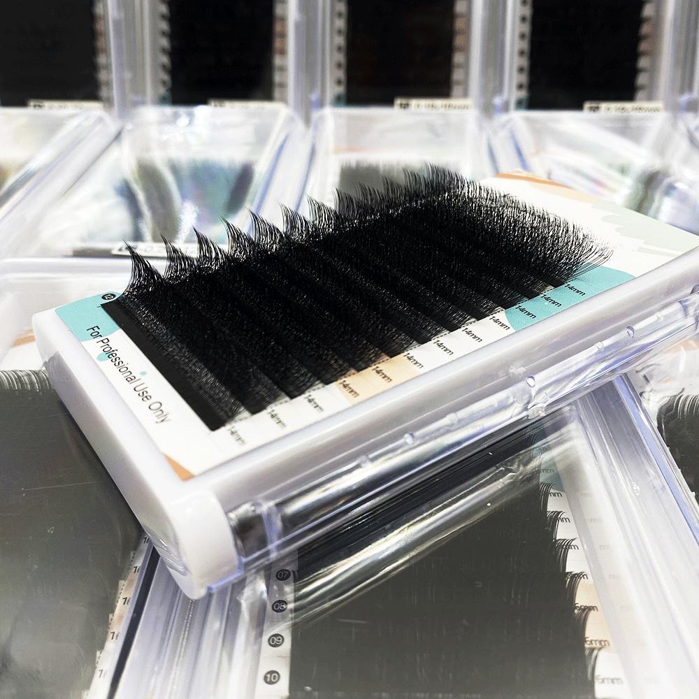Natural Long Velvet Volume Eyelash Faux Mink Eyelash Extension Supplies Lash Tray Silk Lash Extensions