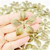 50Pcs Flowers Antique Filigree Wraps Connectors Pendant Beads Caps Charms For Diy Jewelry Accessories Findings Metal Crafts