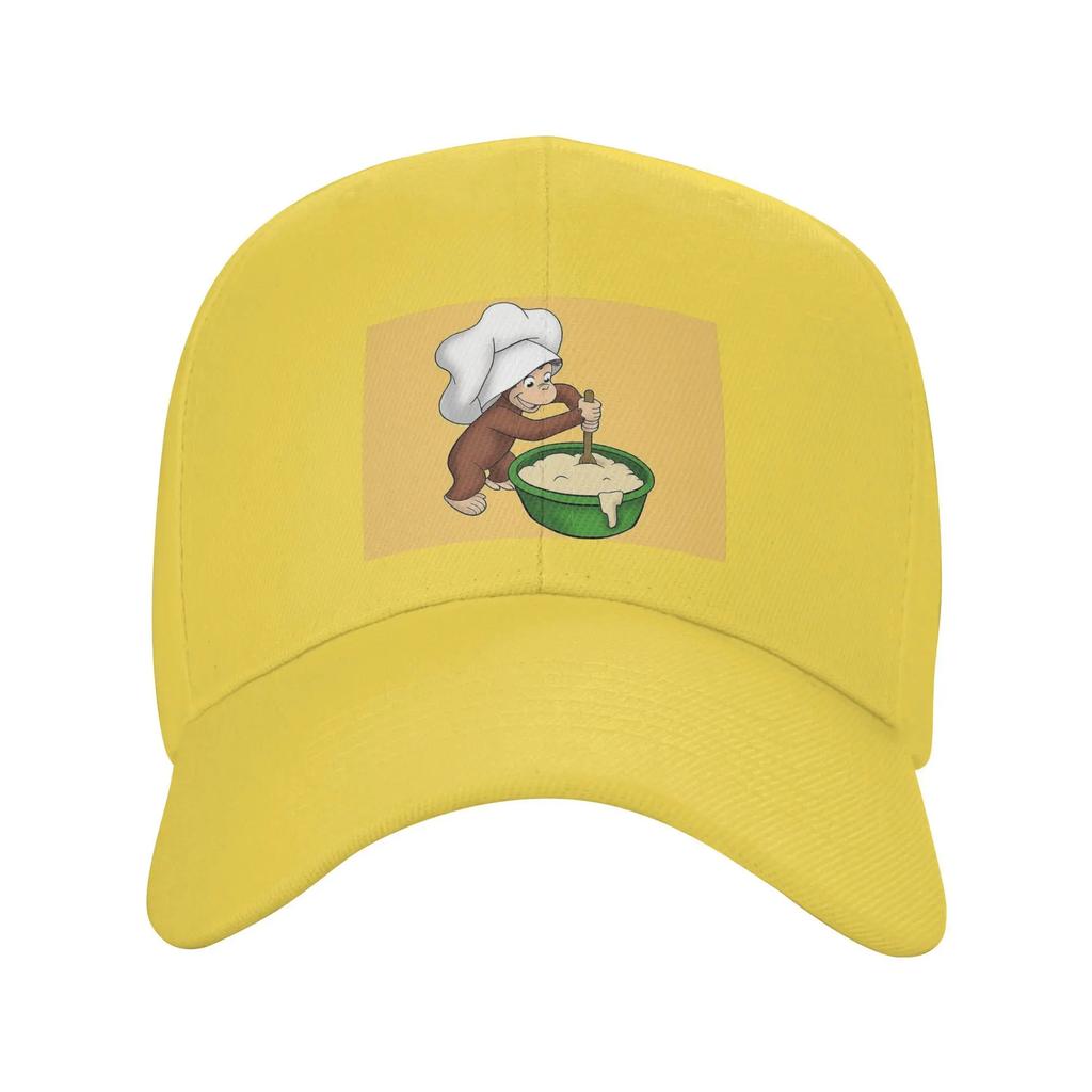 Unisex Baseball Hats Curious George baking a cake Outdoor Streetwear Summer Sports Baseball Caps Hip Hop Cap Casquette Hats