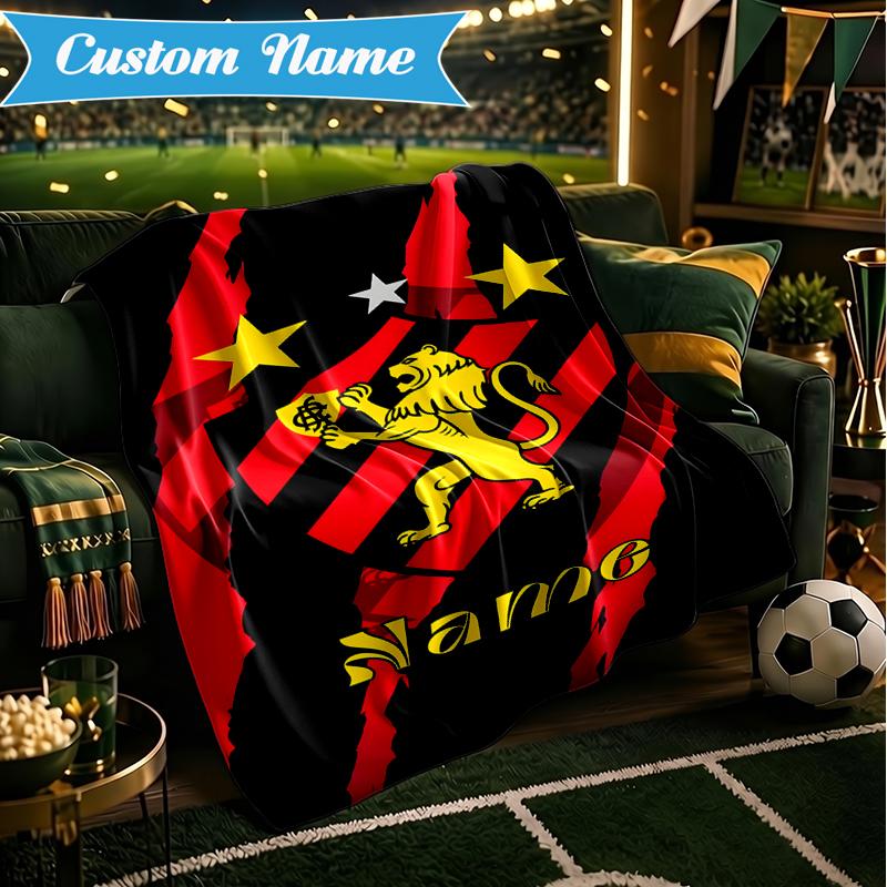 Custom Name Recife Lion Crest Emblem Blanket Lightweight Ideal Bedding Blanket Perfect for Travel, Camping, Living Rooms, Sofas, Christmas gift