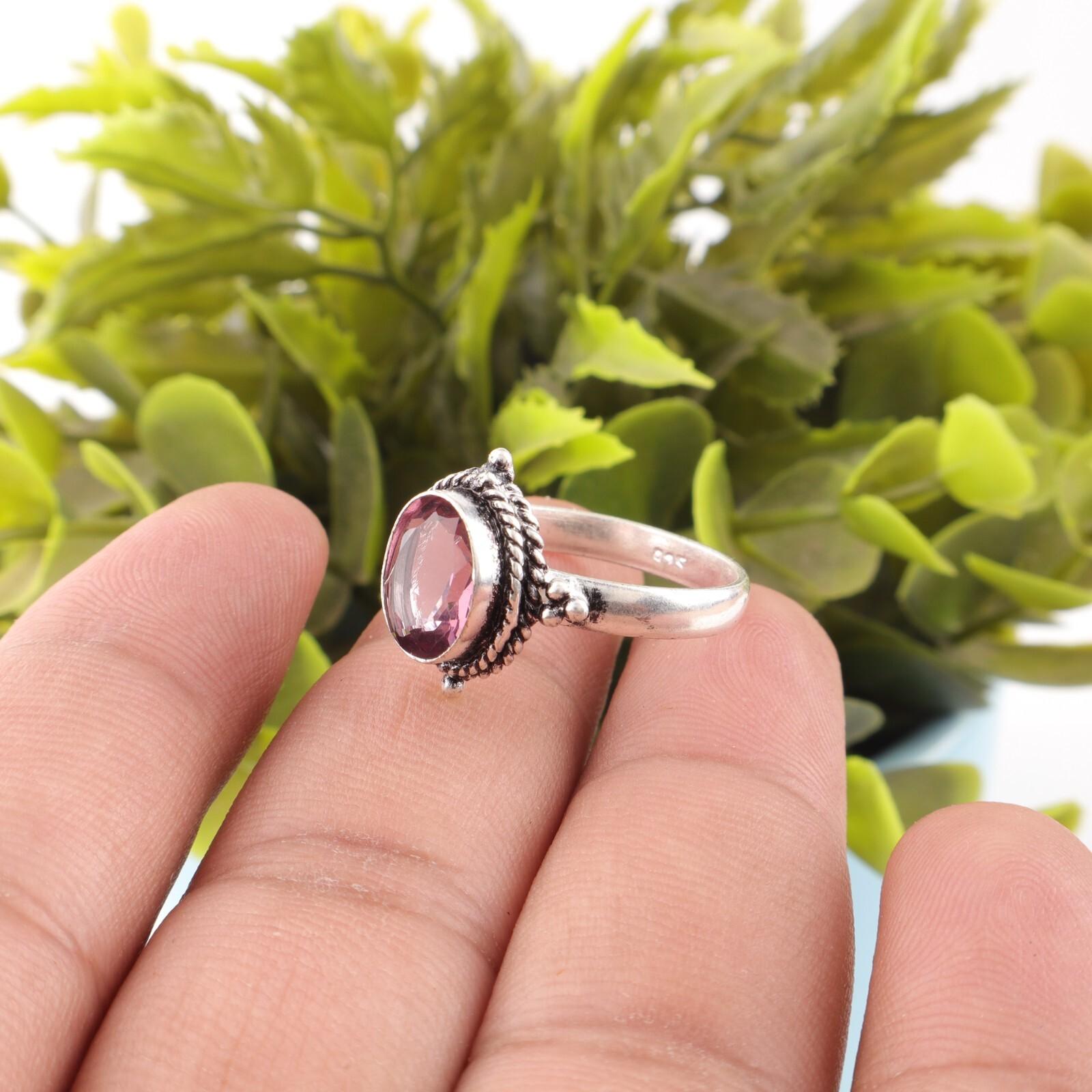 

Rhodolite Gemstone 925 Sterling Silver Jewelry Handmade Bezel Set Women s Ring RR-9-47 13