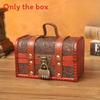 Retro Dragon Pattern Wooden Storage Box With Metal Lock For Storage Desktop