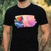 T-Shirt Men Rainbow Lory As Astronaut Motif Cotton Size XS To 5XL