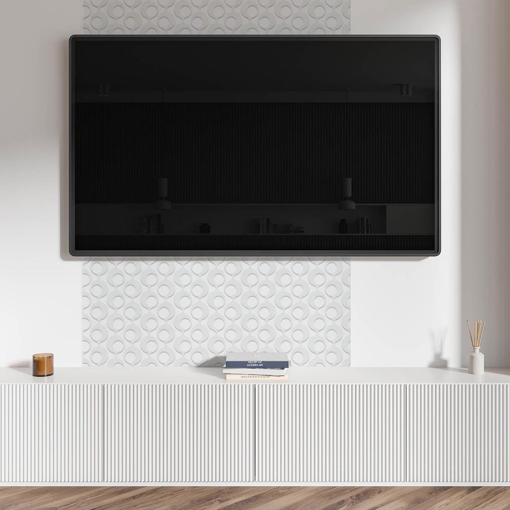Panel Pcv Z Motywem Łatwa Dekoracja Do Jadalni 100X50 Cm Fale Z Okręgami W Tle