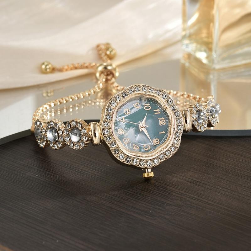 Full Diamond Sunflower Dial, Small and Thin with High Value Digital Face Pull Bracelet Women's Watch