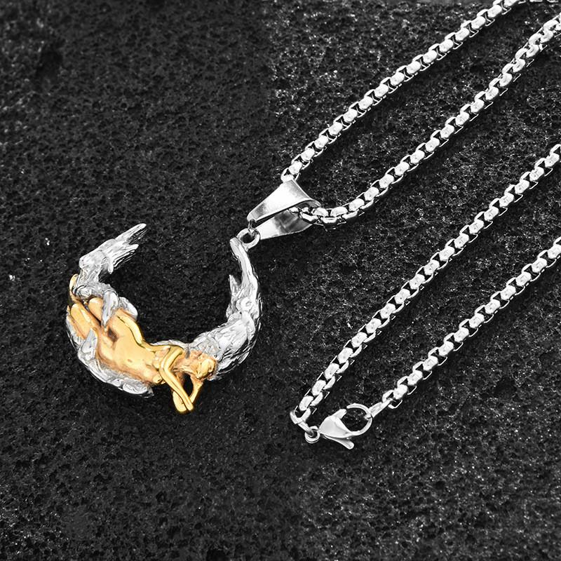 Moon Goddess Stunning Necklace For Women Elegant Titanium Steel Jewelry Pendant