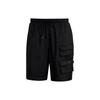 Solid Color Multi-Pocket Drawstring Shorts Men Bottoms Black HS8889