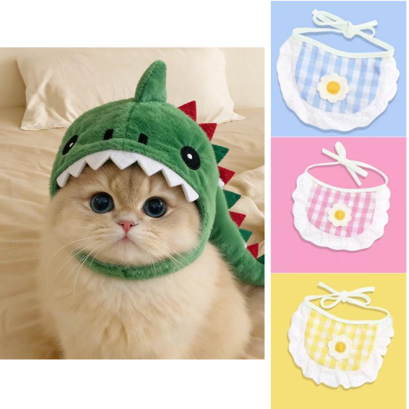 Grenzüberschreitende Katze Hai Dinosaurier Plüsch Haustierhut - Niedliche und Lustige Fotografie Requisite