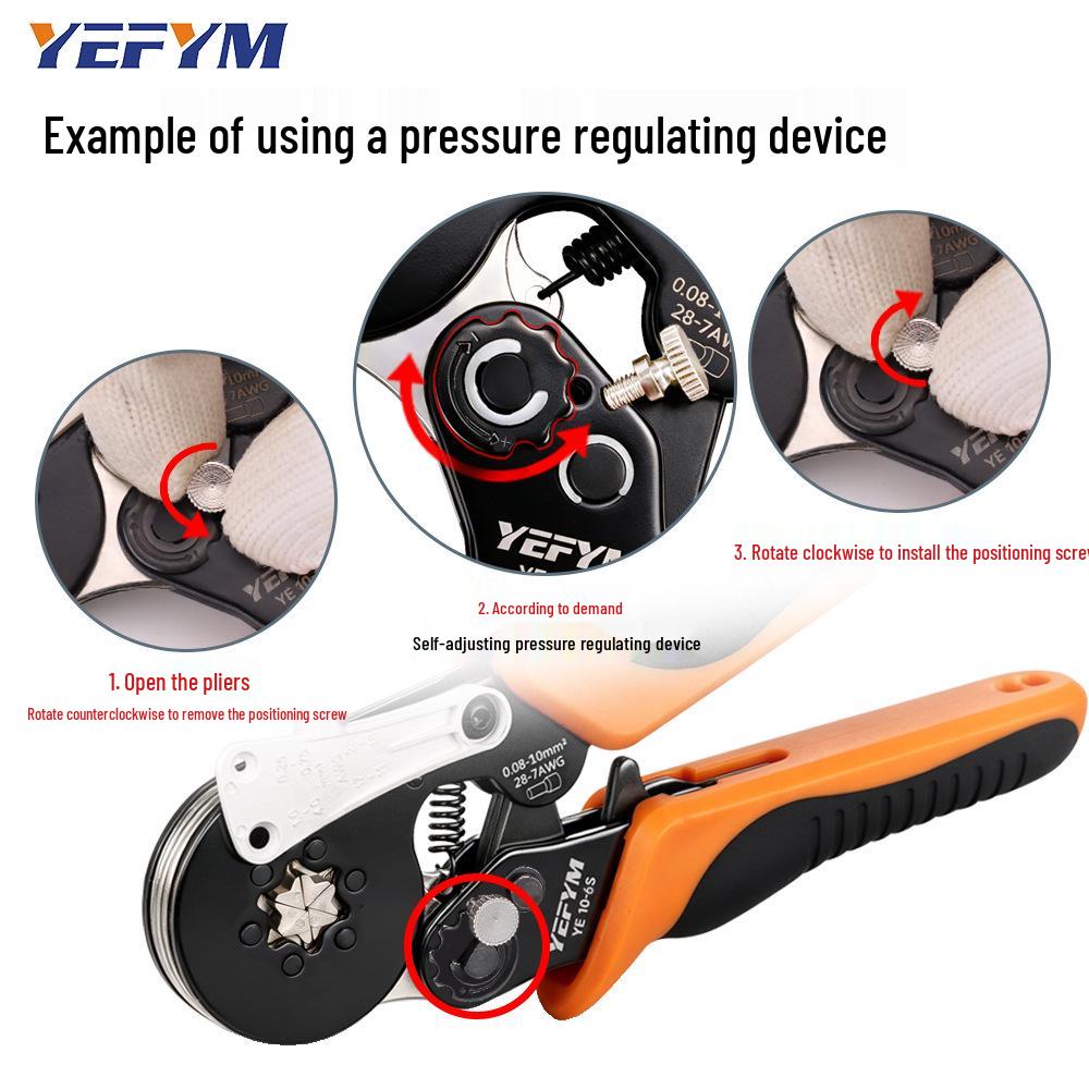 Tubular Insulated Needle Crimping Pliers 4/6-Sided Electrician's Terminal Crimpers