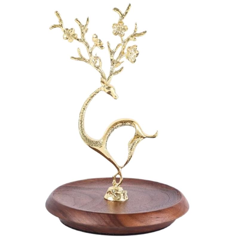 Elegant Deer Desktop Jewelry Organizer Decorative Multi Layer Storage Rack for Necklaces Earrings Bracelets and Rings