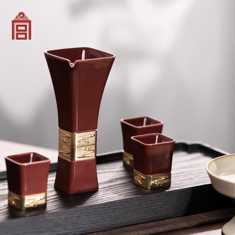 

Forbidden City Zun-Style Red Glaze Ceramic Wine Set