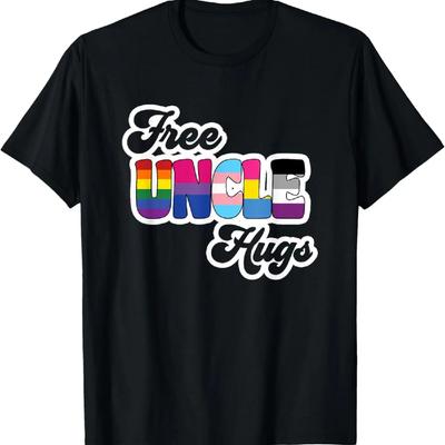 Free Uncle Hugs LGBT Pride LGBTQ Gay Pride Transgender Bi T-Shirt