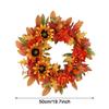 Sunflower Wreath with Autumn Leaves and Berries Artificial Wreath for Front Door Outdoor Home Decor