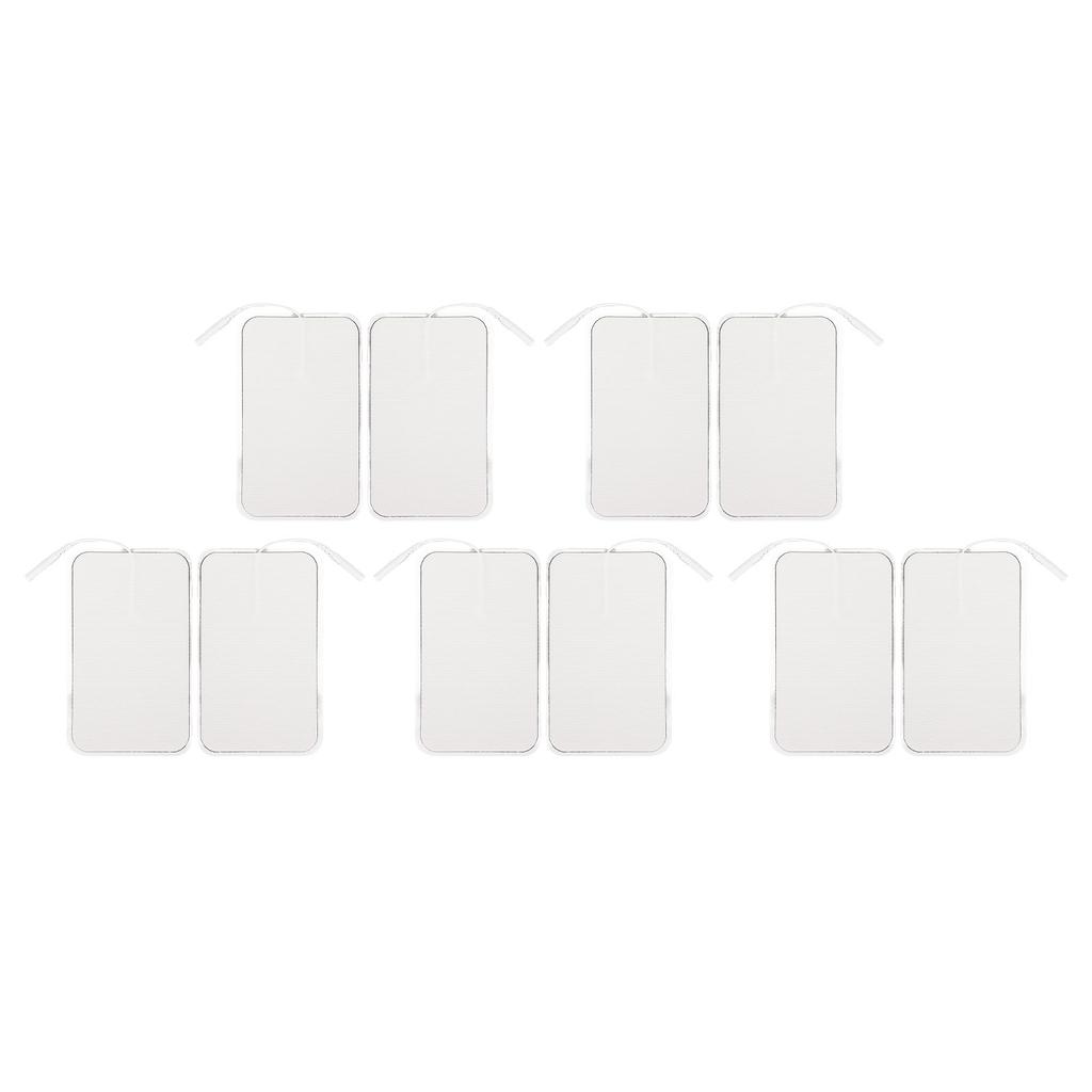 10Pcs TENS Unit Replacement Pads Rectangular Reusable Electrode Patches for Electrotherapy Muscle Stimulator Aperture