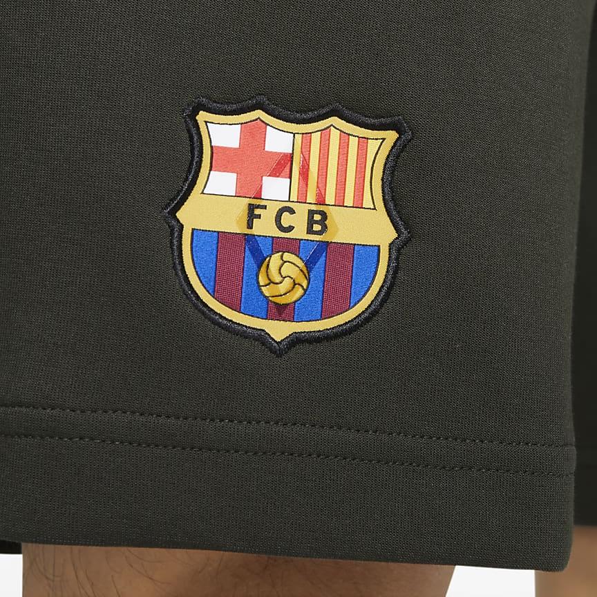 Nike FC Barcelona Tech Fleece Logo Print Drawstring Sports Shorts Men Shorts Olive-Green DV5560-355