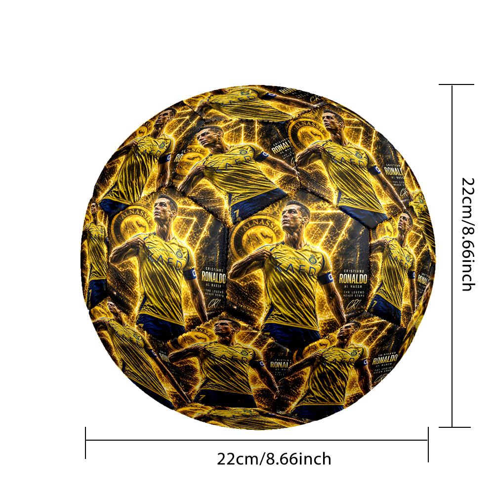 1pc Golden Number Seven Soccer Ball Size 5, Suitable for Practice Matches/tournament Training,Lightweight and Durable. Cl7025