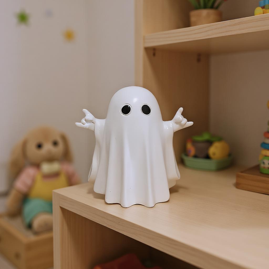Halloween Decor Indoor Spooky Ghost Statue Cute Ghost Ornament Halloween Ghost Decor for Home Desk Party Decor