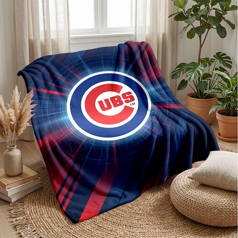 Chicago Cubs Flannel Fleece Blanket Cozy Warm Throw Blanket For Couch Bed Travel All Season Use