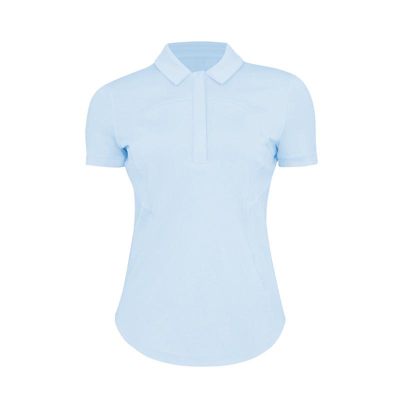 Women's Quick-Dry Polo Shirt - Breathable Moisture-Wicking Knit for Yoga & Fitness