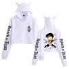 Felpa con cappuccio casual da donna Attack on Titan Shingeki no Kyojin con orecchie da gatto