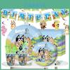 Suministros de Fiesta de Cumpleaños Temática para Niños Bluey Plato Decorativo Mantel Pancarta Globo
