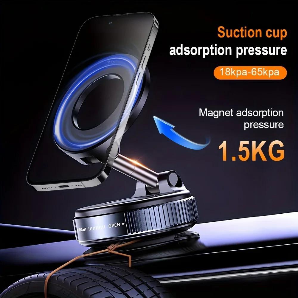 Strong Magnetic Car Phone Holder Foldable Design 360° Adjustable Vacuum Adsorption Mount Stand for Car Desk Bathroom Universal