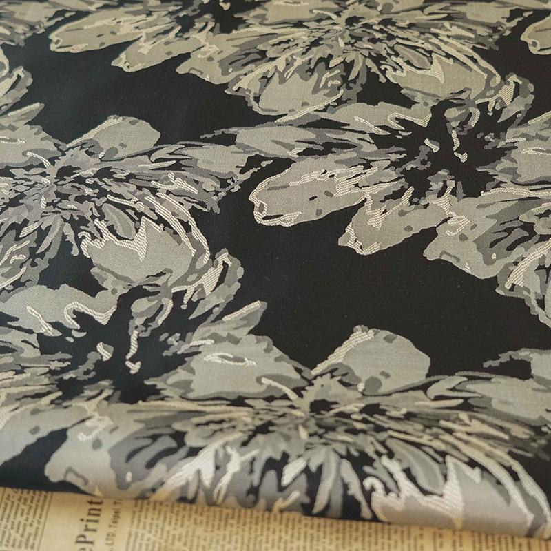 Distinctive Classic Retro Large Flowers Draped Women's Dress Comfortable Fabric Spring and Fall Fashion Jacket Bouquet Decorative Fabrics