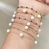 Gold Double Layer Pearl Black Bead Bracelet – Elegant Pearl Chain Jewelry, Vintage Party Gift for Women