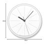 Lemnos Line Analog Wall Clock, White, ABS, YK21-11 WH, Diameter 29cm, Thickness 5.4cm
