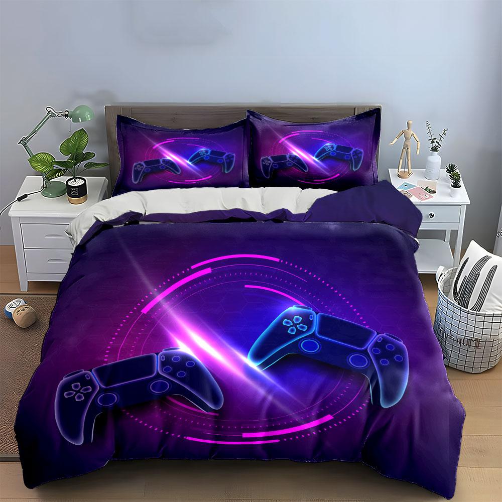 Game controllers and neon. Bedding sets Duvet cover sets Duvet covers Pillowcases(1*Duvet Cover 2*Pillowcases without duvet insert)