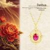 2026 Retro Court-Style Women's Necklace with Red Gemstone - Niche Design, Light Luxury Clavicle Chain