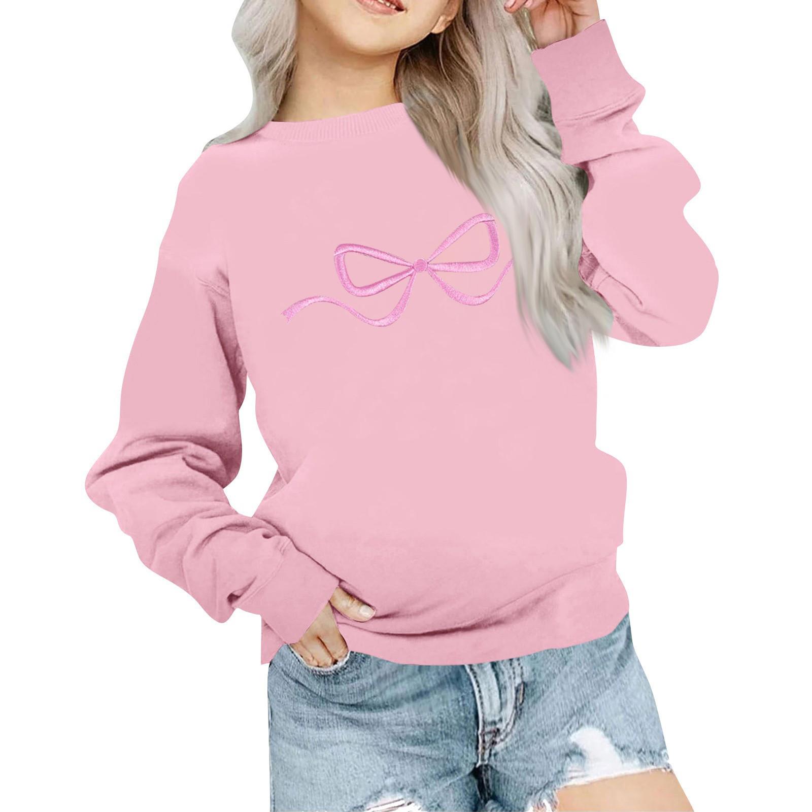 

Мальчики Девочки Детская мода Повседневные универсальные повседневные толстовки с круглым вырезом Повседневные толстовки с длинным рукавом 160 розовый