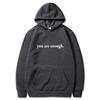 Unisex Oversized Hooded Pullover Fleece Sweatshirt With Letter Print Kangaroo Pocket
