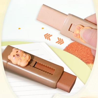 1Pc Cute Cartoon Capybara Push-out Eraser Creative Fun Student Stationery Gifts Kawaii School Supplies Pencil Erasers for Kids