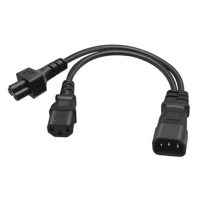 IEC C14 Male Plug Extension Power Cable 3Pin Connector IEC320-C14 To IEC320-C13+C5 Converter Adapter Cable Cord