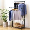 Doshisha Clothes Double Large 50kg Load Wide X 53cm Deep X Expandable Storage Shelf with for Indoor Clothes Rack, Easy-to-Raise/Down Hanger, Black,