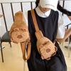 Kawaii Capybara Plush Shoulder Bag Daily All-In-One Storage Cute Cartoon Soft Chest Pack Cell Phone Bag Winter Gifts For Student