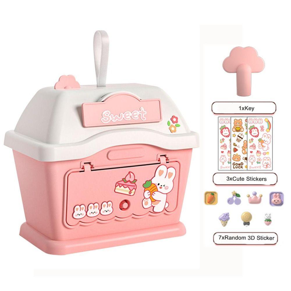 

PP Money Box House-Shaped Coin Bank New Piggy Bank Kids Gift pink-style1