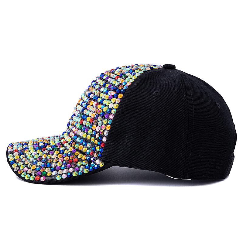 Women's Diamond Inlay Adjustable Baseball Cap Casual Plain Fashion Streetwear Outdoor Hat Simple Design Hot Sale