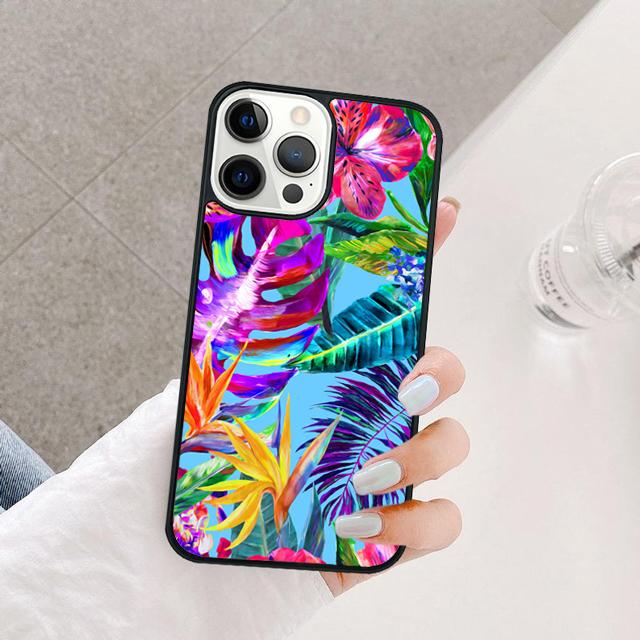 Retro Tropical Floral Flowers Cover For iPhone 17 Air 15 16 14 13 12 Pro Max 11 Pro Max Plus Phone Case Coque