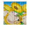 Musical Sheep Shower Curtain Yellow Trumpets Design For Kids Bath Decorations Home Accessories With Rings