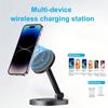 Magnetic Wireless Charger Stand Pad 3 In 1 For Magsafe iPhone 16 15 14 13 12 Pro Max Apple Watch Airpods Fast Charging Station