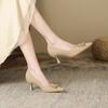 8-6 pointed thin heel high heels for women's new temperament light mouth high heel single shoes for women